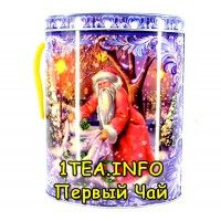 Чай подарочный в жестяной банке Дед Мороз и Снегурочка. Цейлонский листовой 200гр